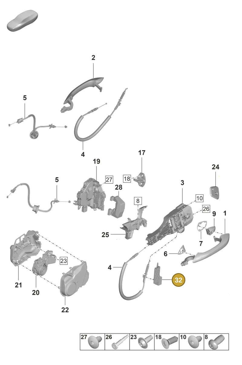 971837865A — Porsche Panamera (2020-2023) diagram p58804100, position 32