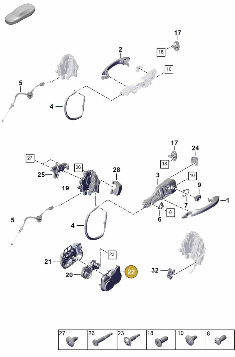 971837877 — Porsche Panamera (2023-2025) diagram p62804200, position 22