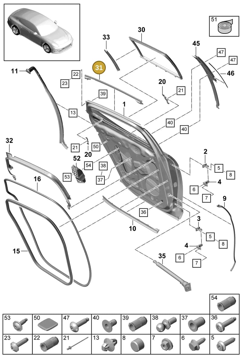971839119C — Porsche Panamera (2016-2020) diagram p49804010, position 31