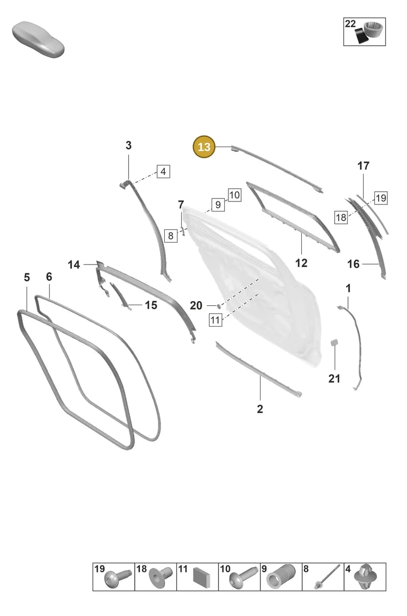 971839119C — Porsche Panamera (2020-2023) diagram p58804260, position 13