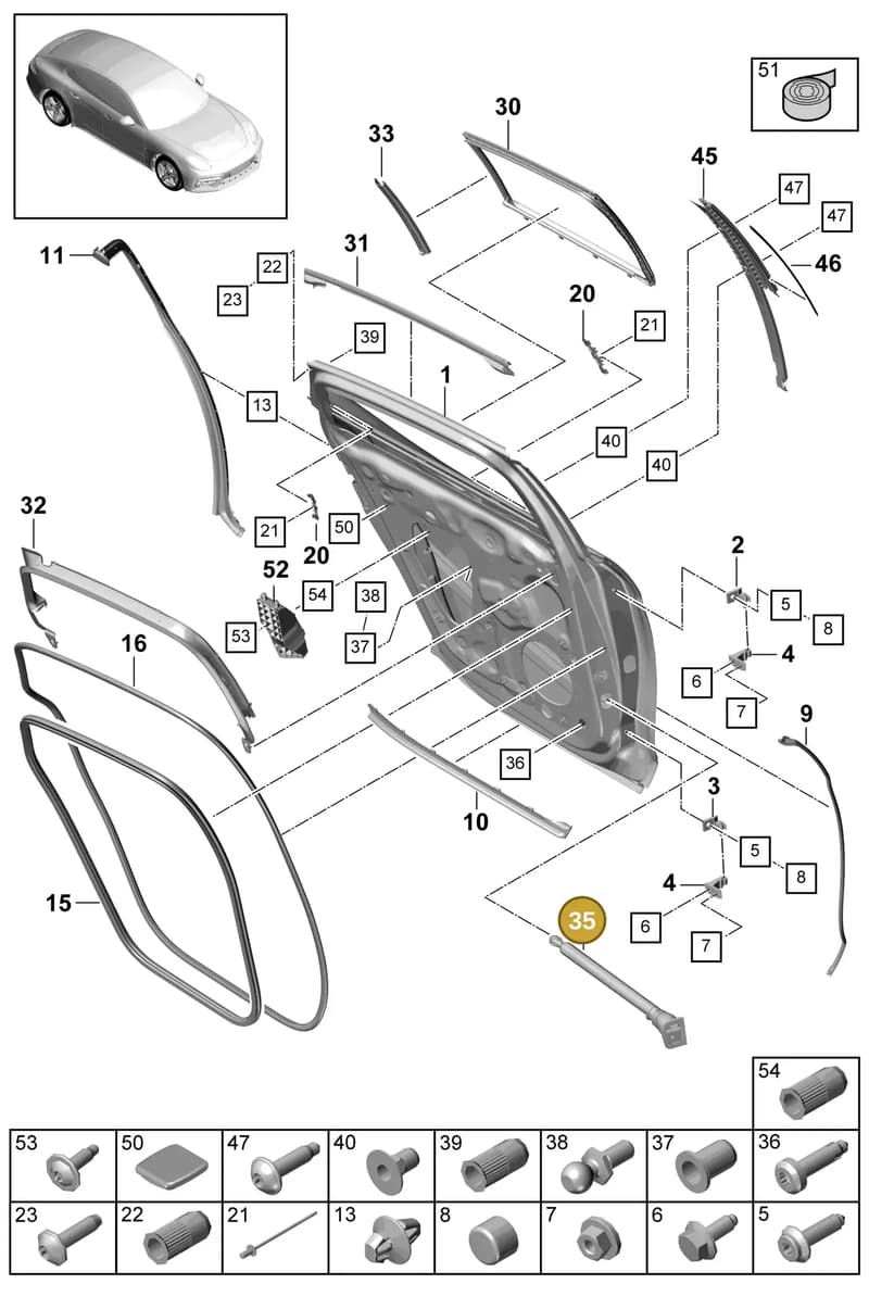 971839180A — Porsche Panamera (2016-2020) diagram p49804010, position 35