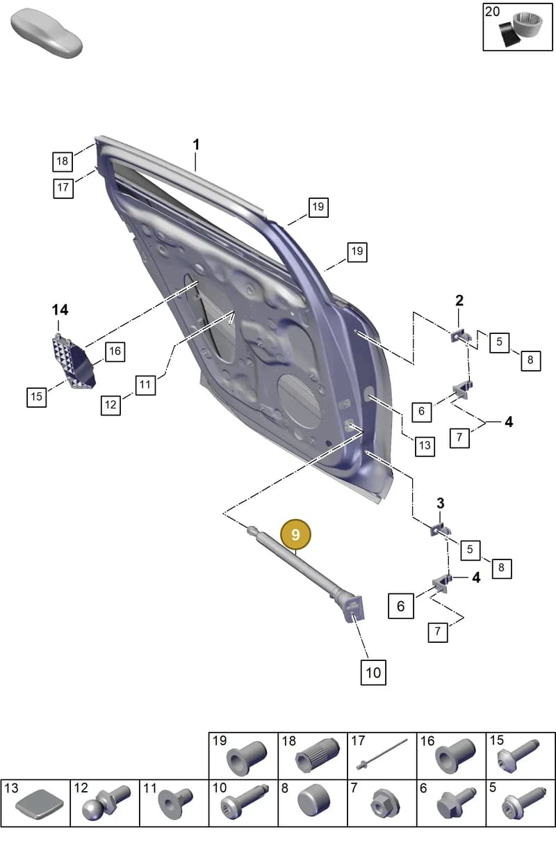 971839180A — Porsche Panamera (2023-2025) diagram p62804050, position 9