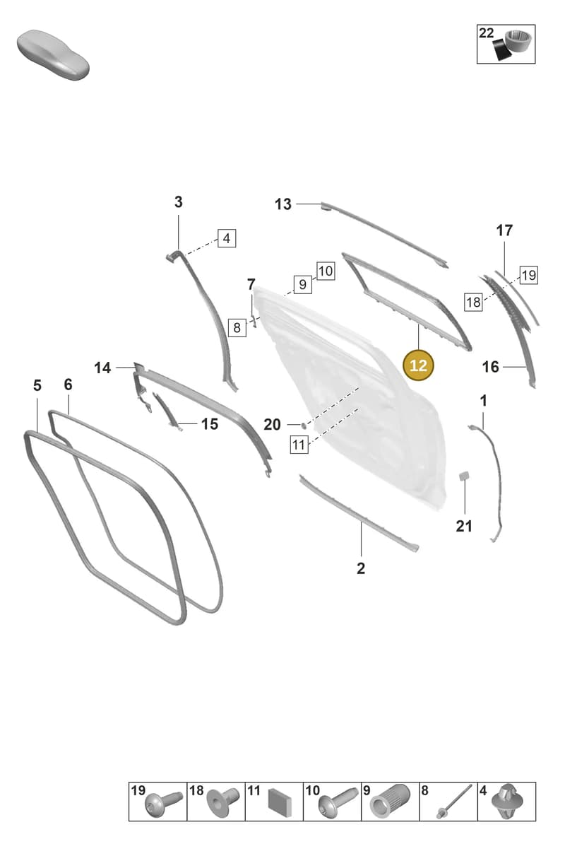 971839431C — Porsche Panamera (2020-2023) diagram p58804260, position 12