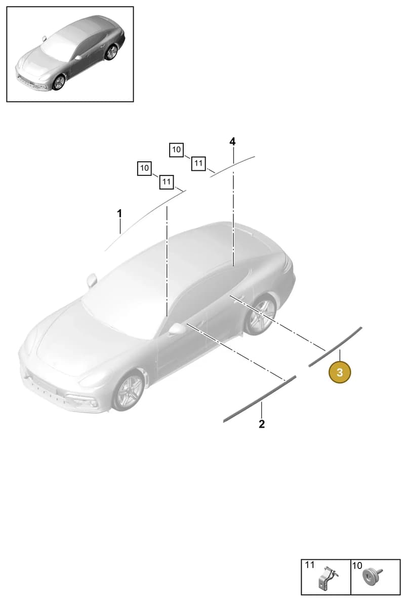 971839476E041 — Porsche Panamera (2016-2020) diagram p49810010, position 3