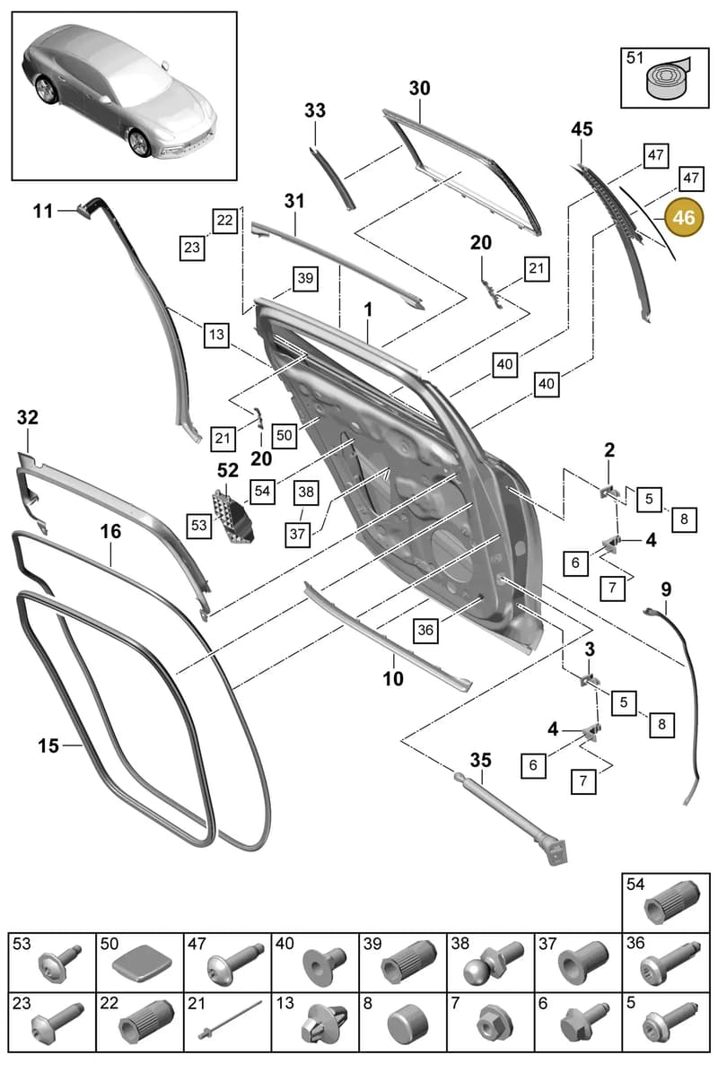 971839671A — Porsche Panamera (2016-2020) diagram p49804010, position 46
