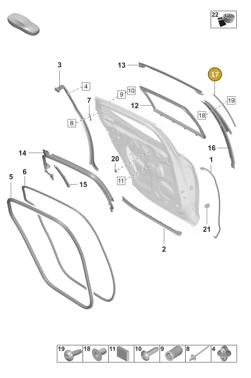 971839671A — Porsche Panamera (2020-2023) diagram p58804250, position 17