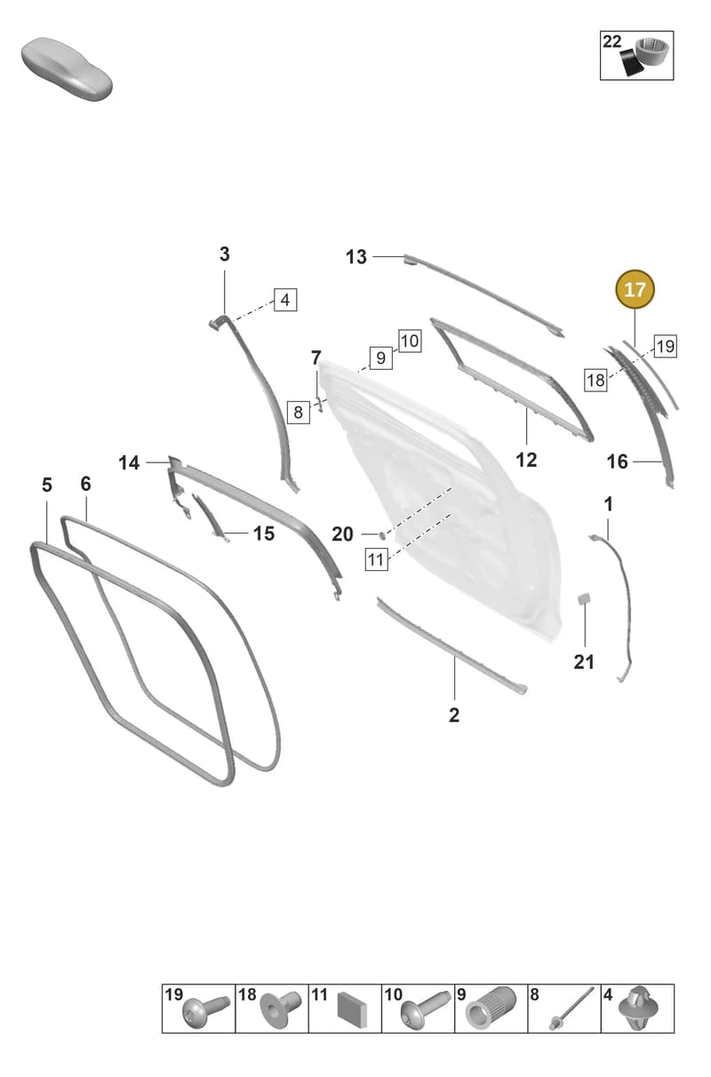 971839671A — Porsche Panamera (2020-2023) diagram p58804260, position 17