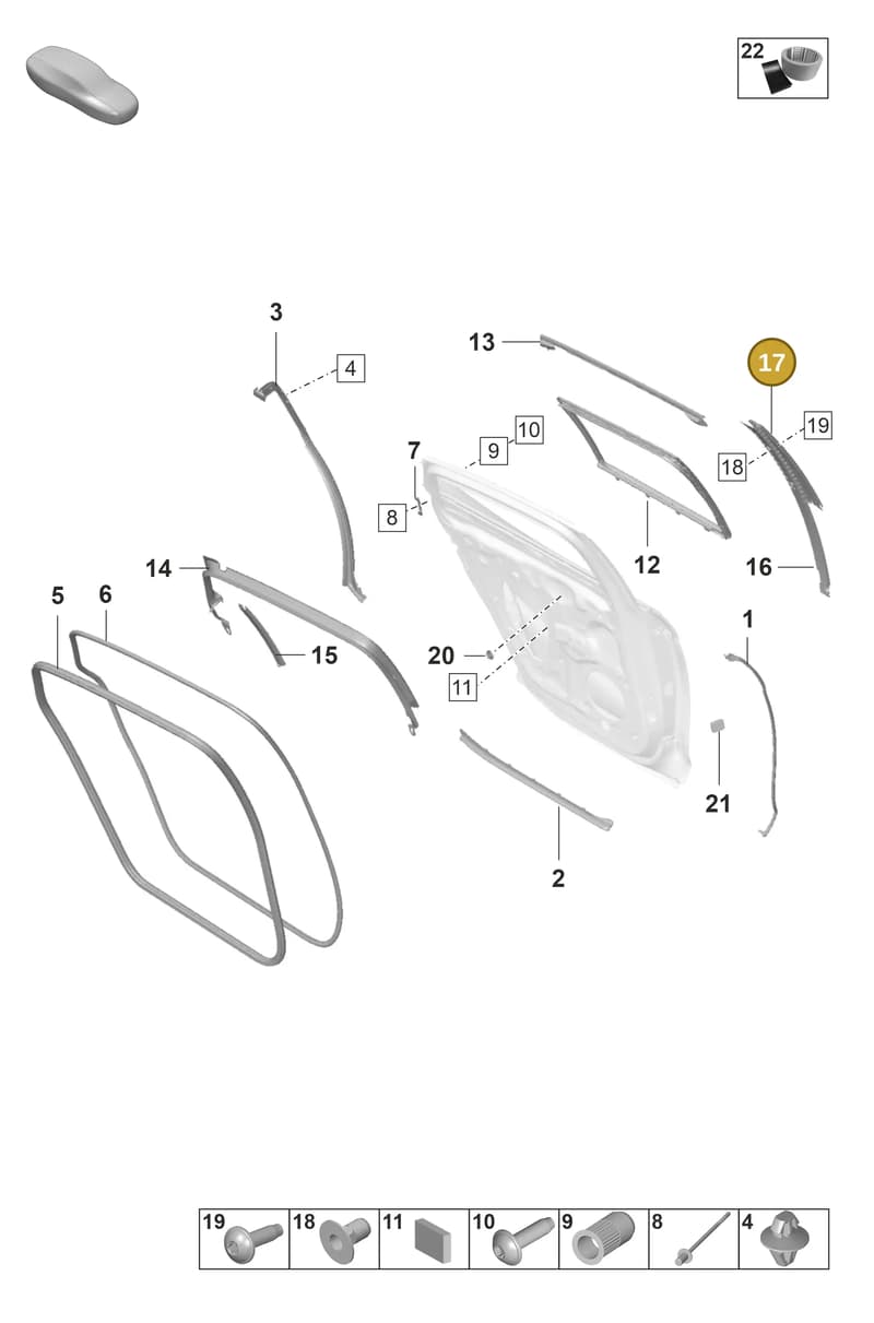 971839671A — Porsche Panamera (2020-2023) diagram p58804270, position 17