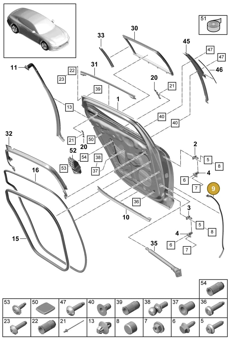 971839774 — Porsche Panamera (2016-2020) diagram p49804010, position 9