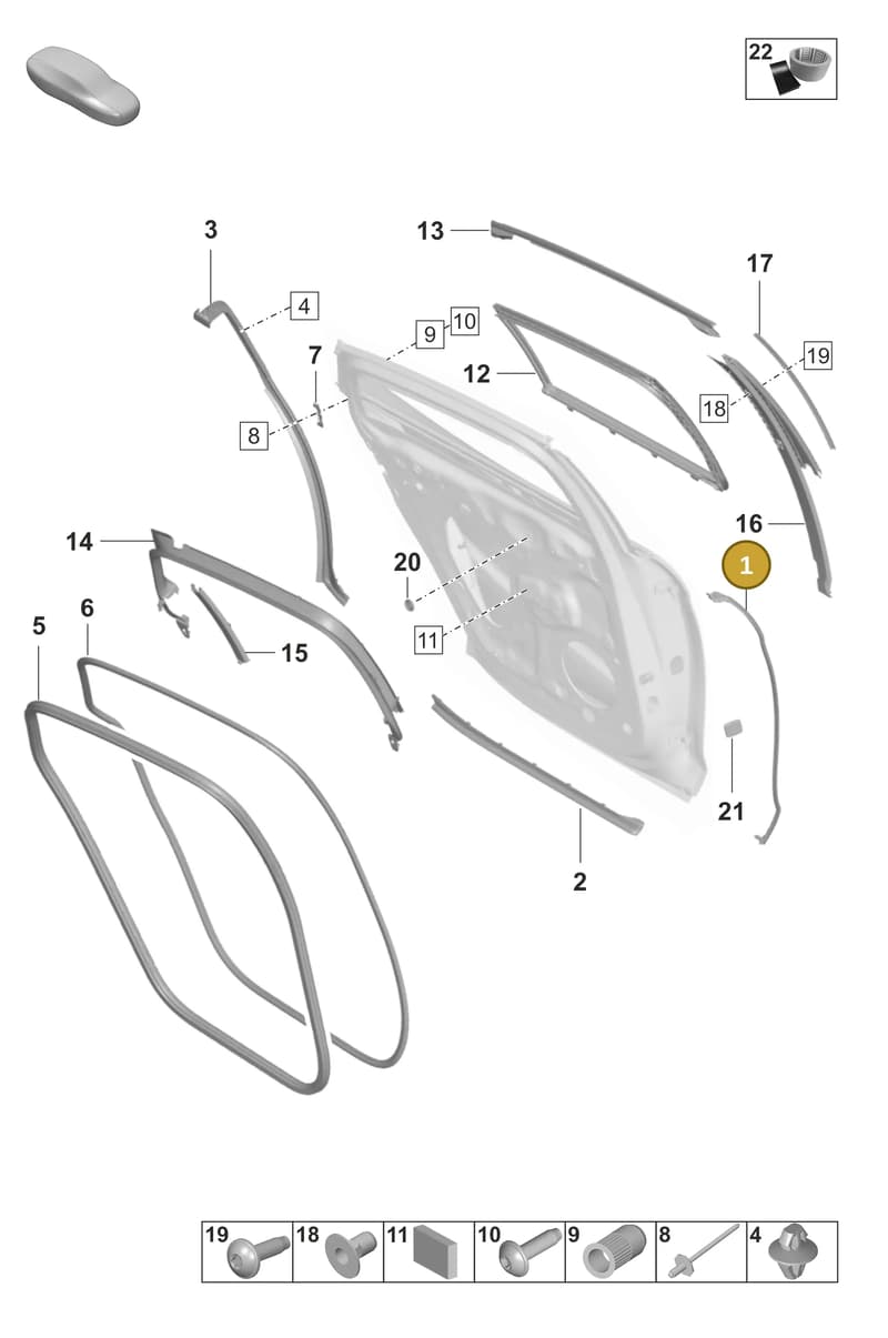 971839774 — Porsche Panamera (2020-2023) diagram p58804250, position 1