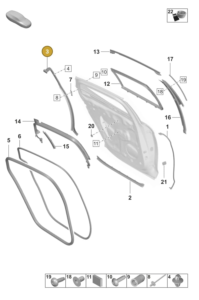 971839775 — Porsche Panamera (2020-2023) diagram p58804250, position 3