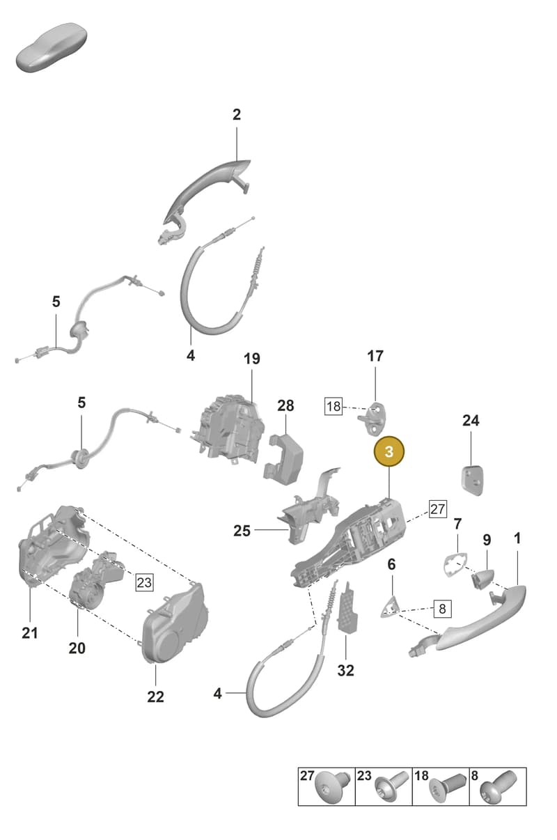 971839886D — Porsche Panamera (2020-2023) diagram p58804300, position 3