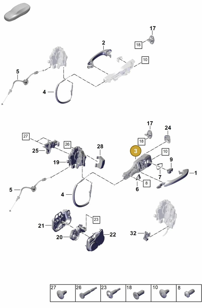 971839886D — Porsche Panamera (2023-2025) diagram p62804200, position 3