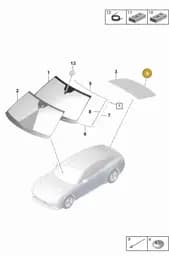 971845025AE Porsche Side Window