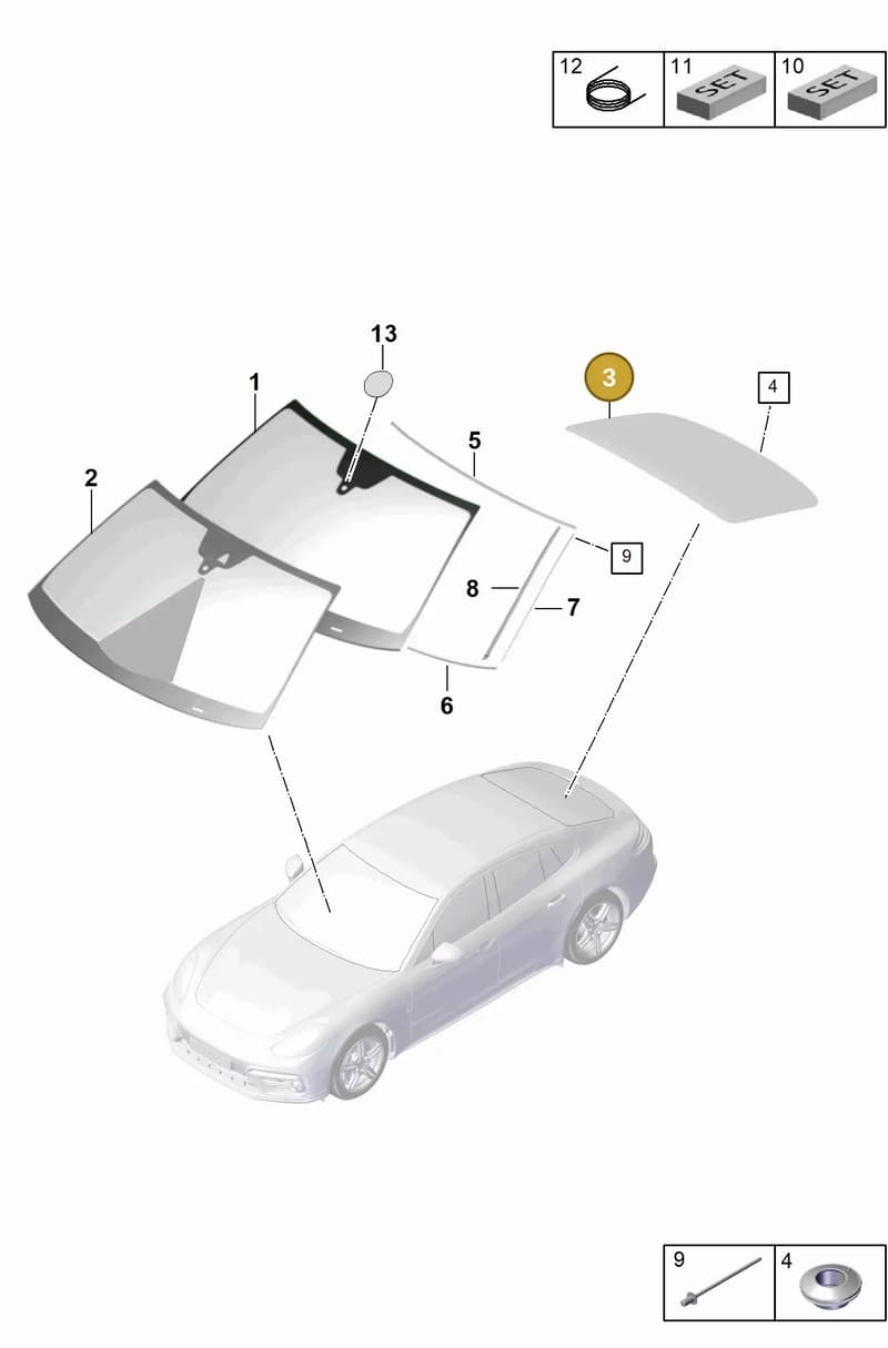 971845051PNVB — Porsche Panamera (2016-2020) diagram p49805000, position 3