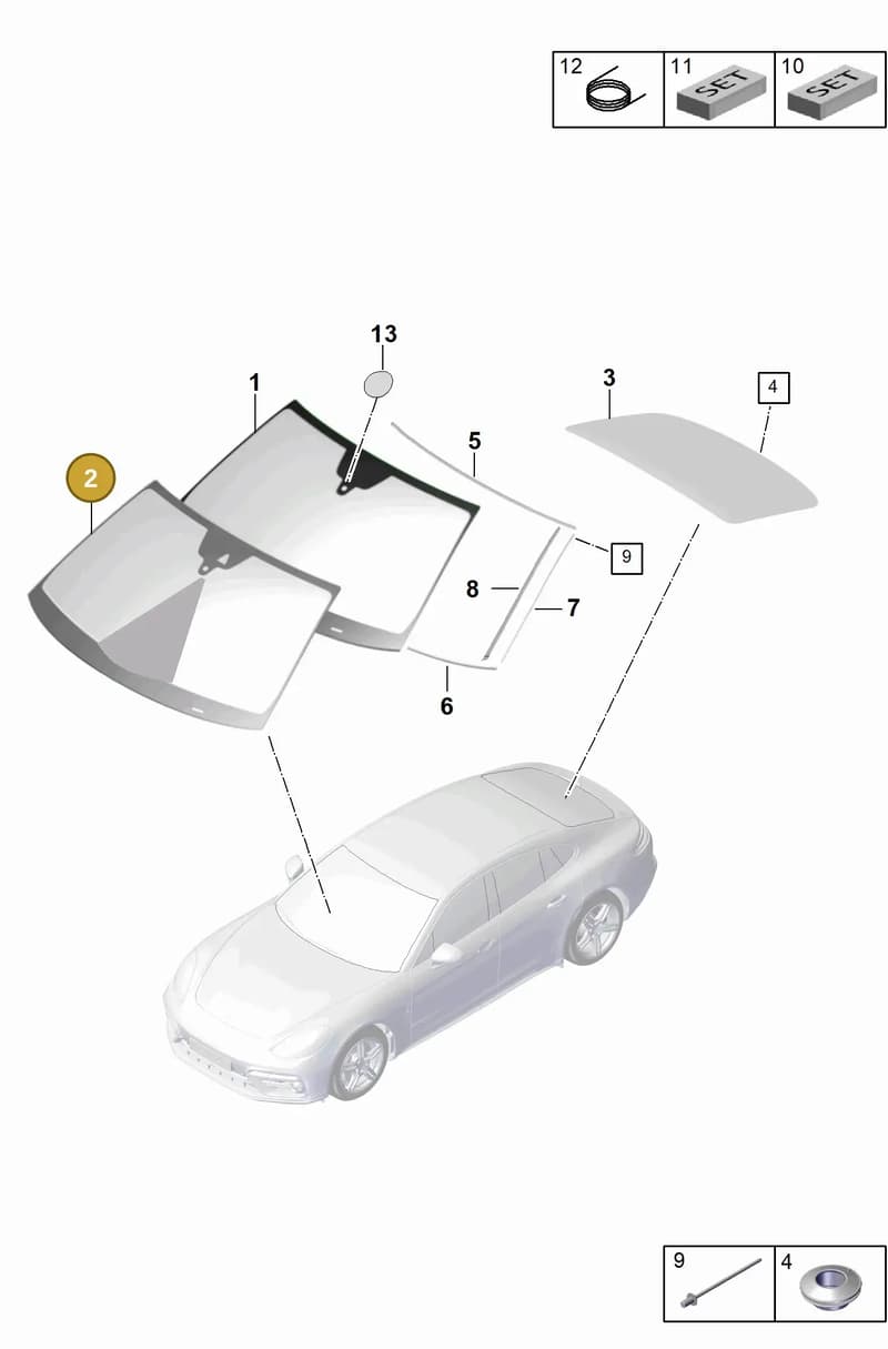 971845099ASNVB — Porsche Panamera (2016-2020) diagram p49805000, position 2