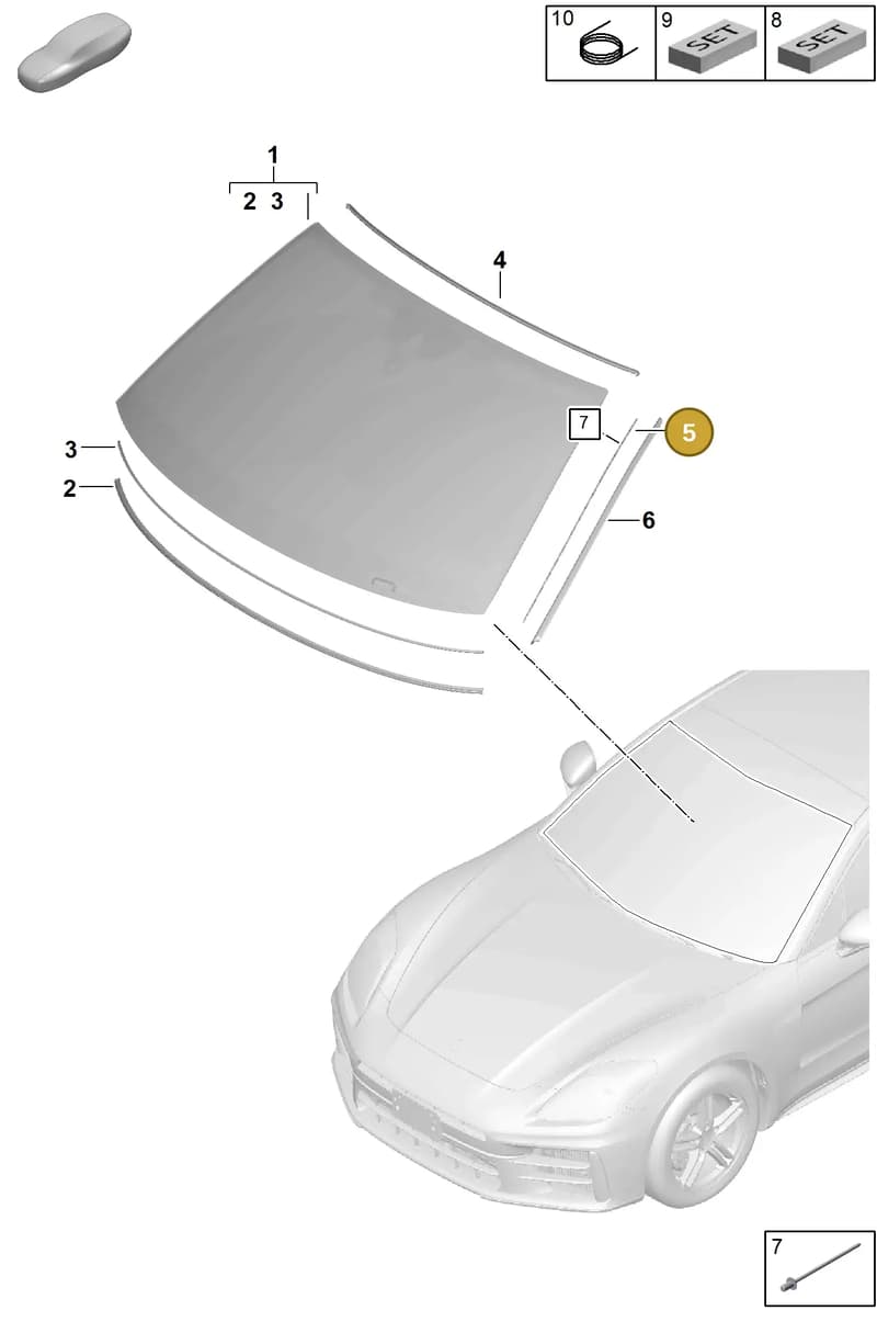971845453A — Porsche Panamera (2023-2025) diagram p62805000, position 5