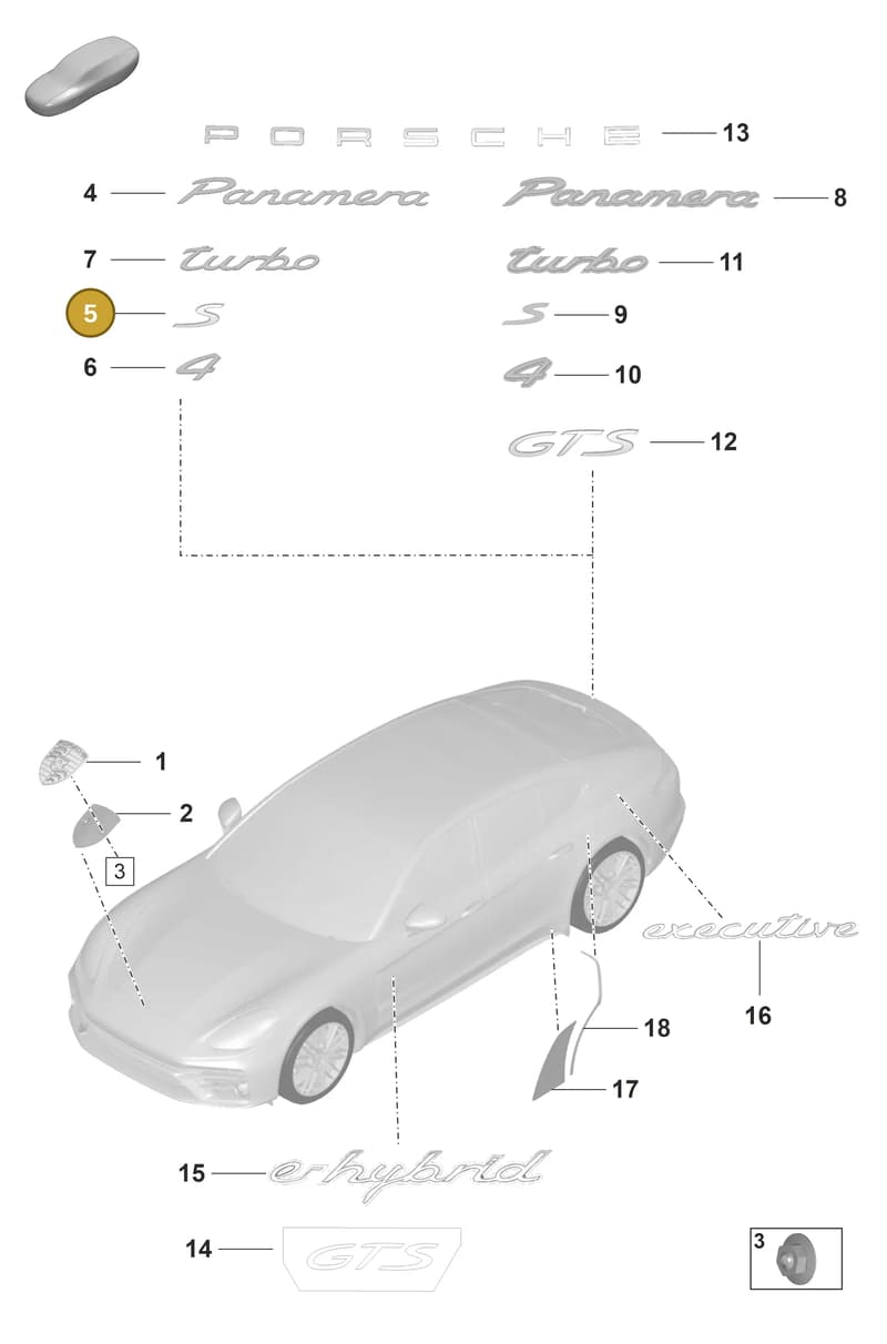 971853675A — Porsche Panamera (2020-2023) diagram p58810000, position 5