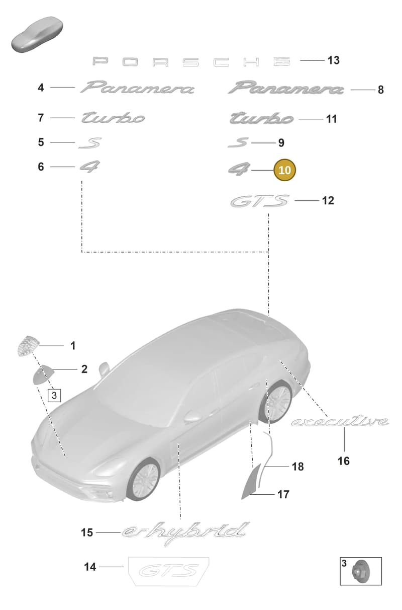 971853675F — Porsche Panamera (2020-2023) diagram p58810000, position 10