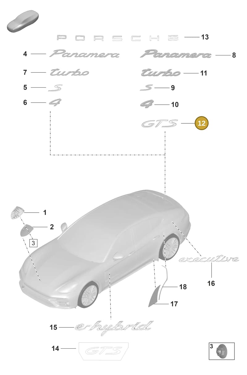 971853675J — Porsche Panamera (2020-2023) diagram p58810000, position 12