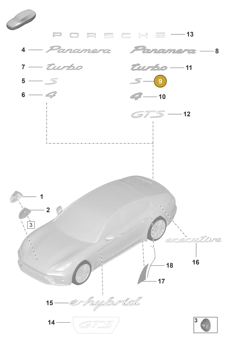 971853675Q — Porsche Panamera (2020-2023) diagram p58810000, position 9
