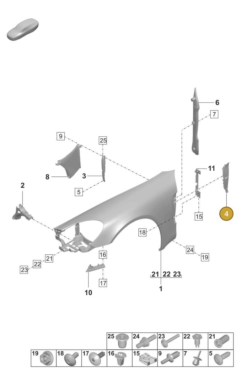 971854775CA3G — Porsche Panamera (2020-2023) diagram p58801400, position 4