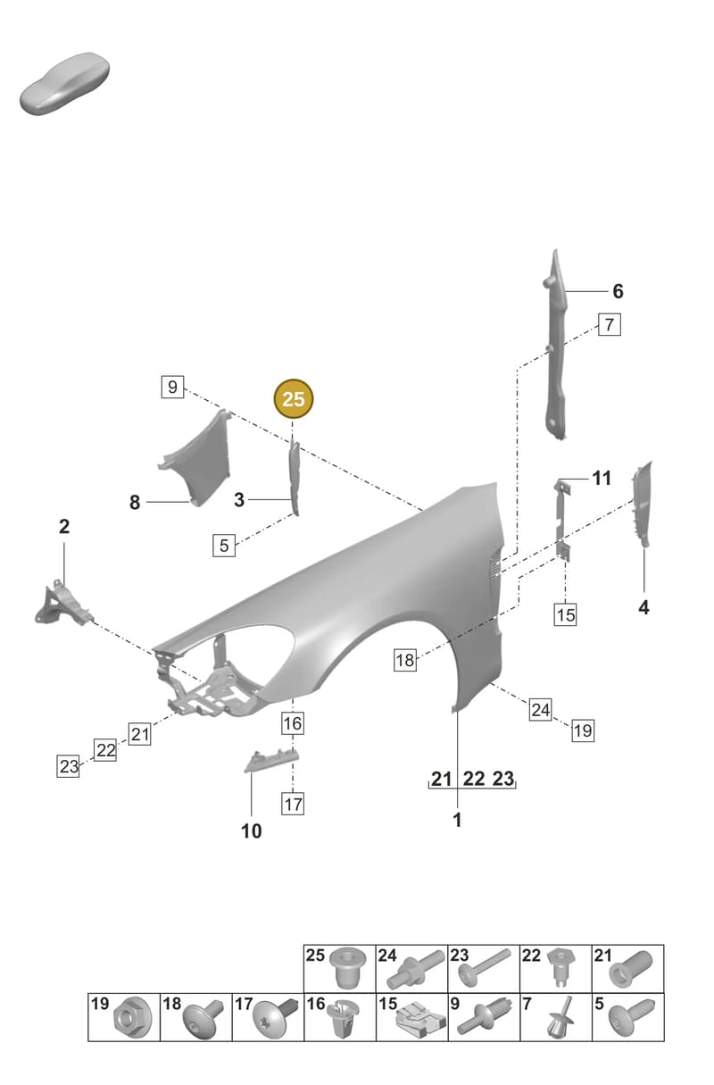 971854933 — Porsche Panamera (2020-2023) diagram p58801400, position 25