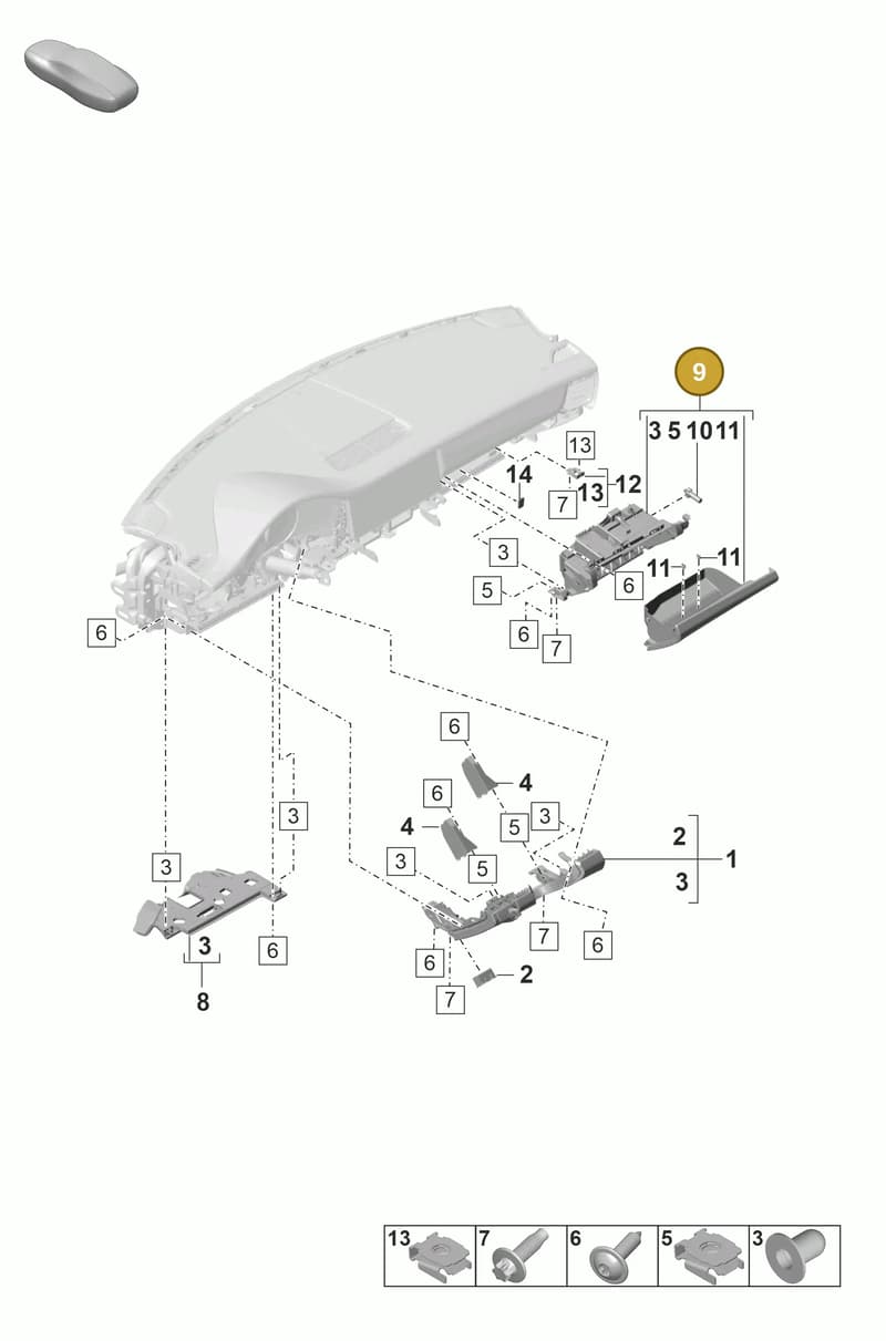 971857095POL8 — Porsche Panamera (2020-2023) diagram p58809150, position 9