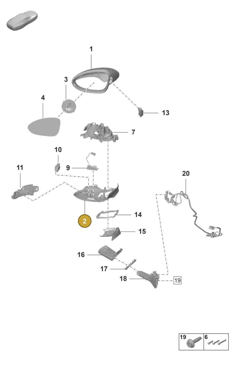 971857115BG2X — Porsche Panamera (2020-2023) diagram p58809500, position 2