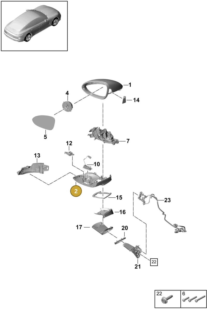 971857116BG2X — Porsche Panamera (2016-2020) diagram p49809050, position 2