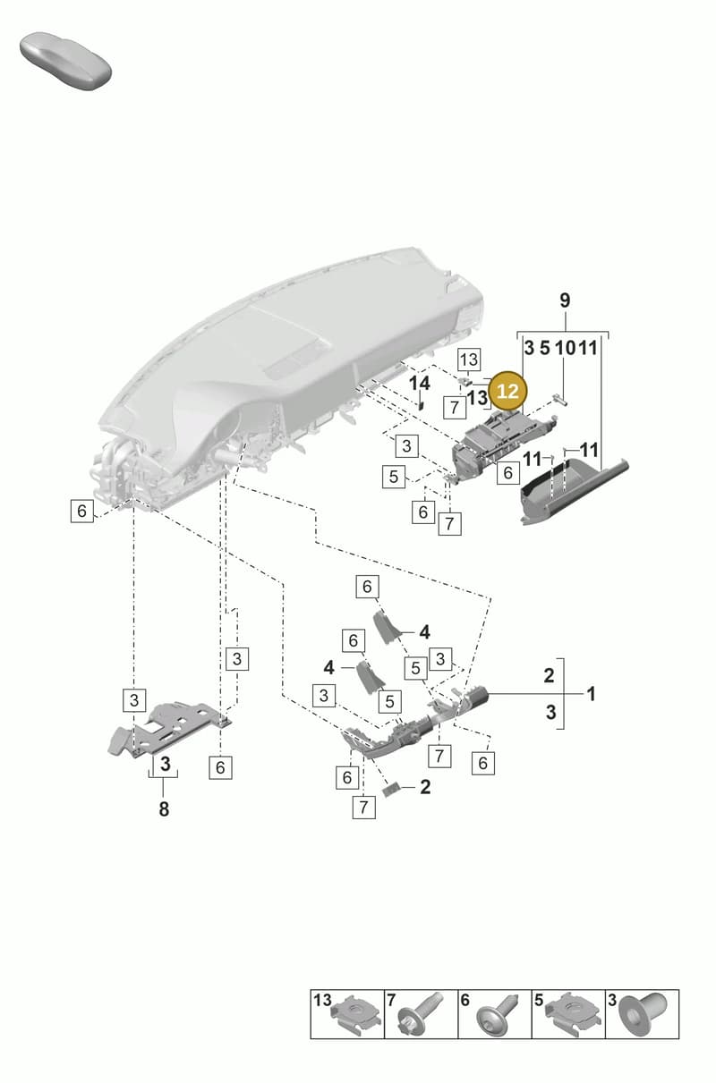 971857156 — Porsche Panamera (2020-2023) diagram p58809150, position 12