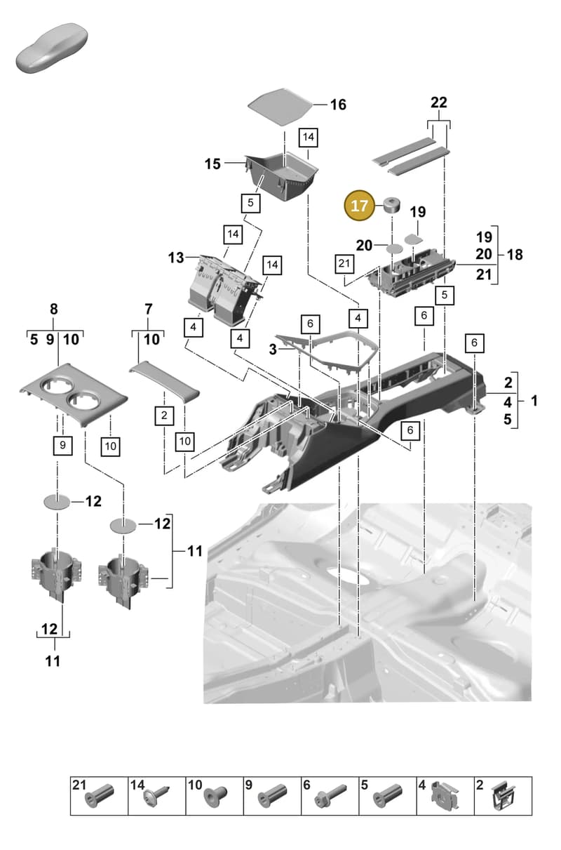 971857311AHVO — Porsche Panamera (2020-2023) diagram p58809300, position 17