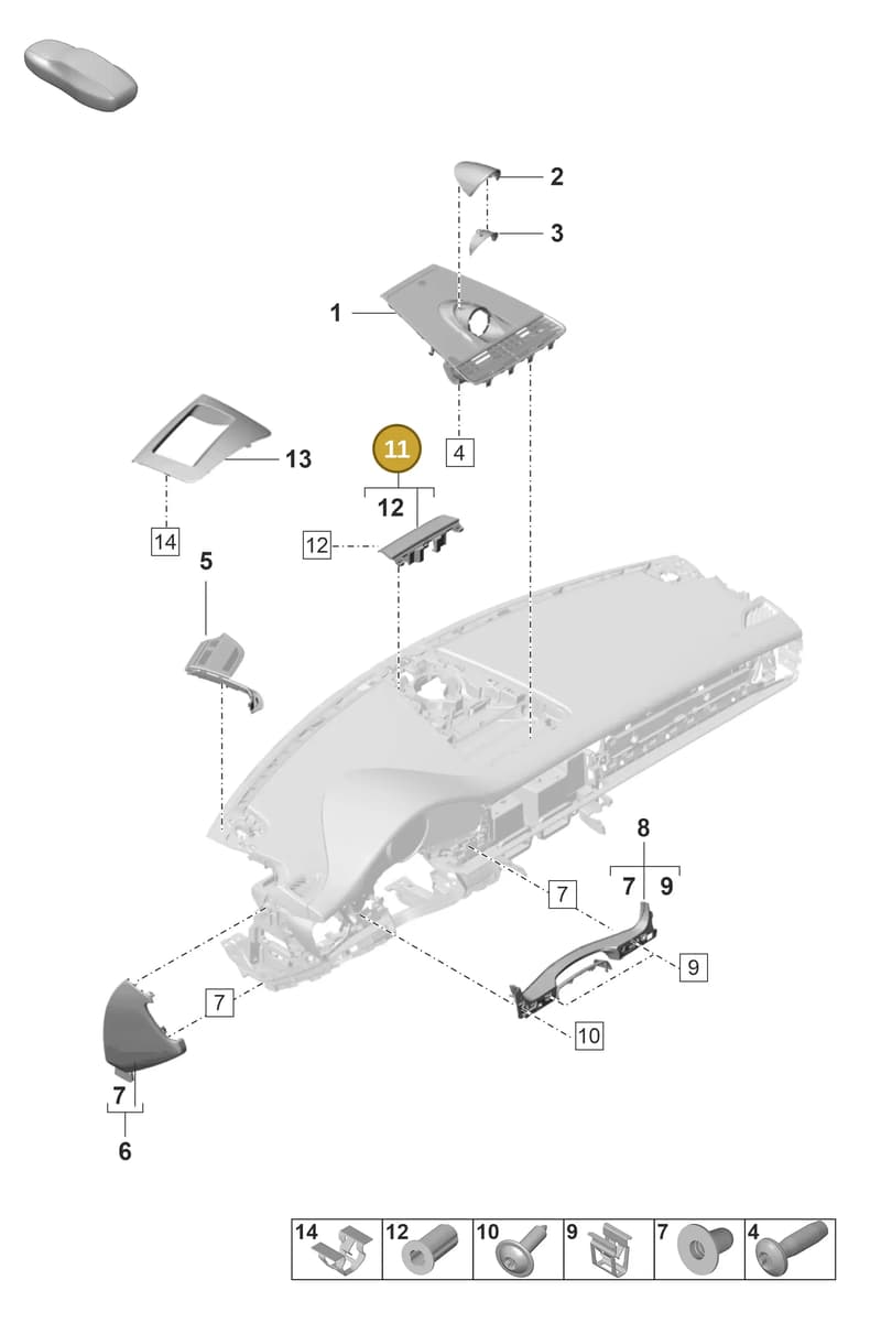 971857346 — Porsche Panamera (2020-2023) diagram p58809050, position 11