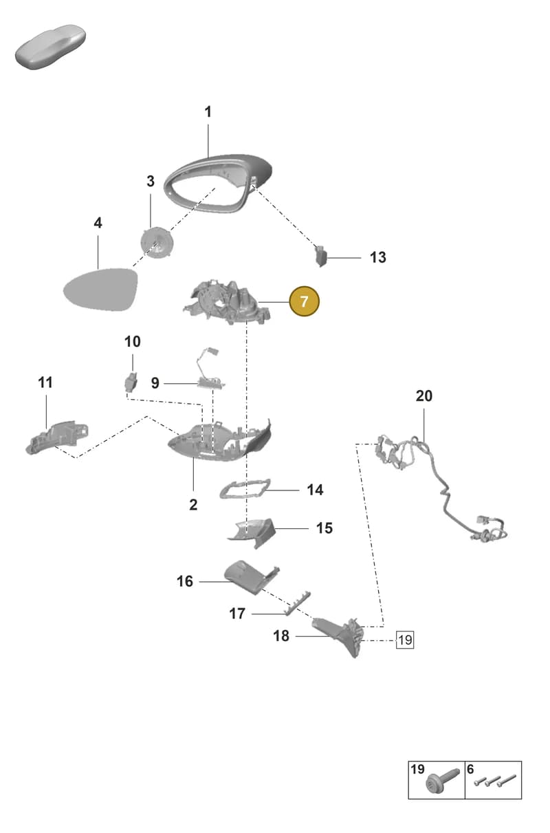 971857412A — Porsche Panamera (2020-2023) diagram p58809500, position 7