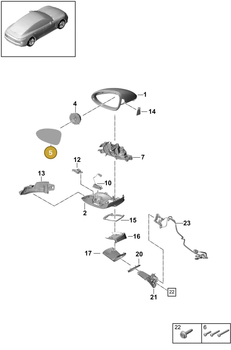971857522B — Porsche Panamera (2016-2020) diagram p49809050, position 5