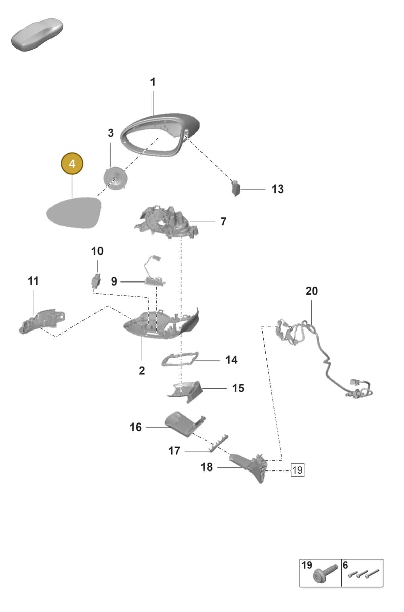 971857522E — Porsche Panamera (2020-2023) diagram p58809500, position 4