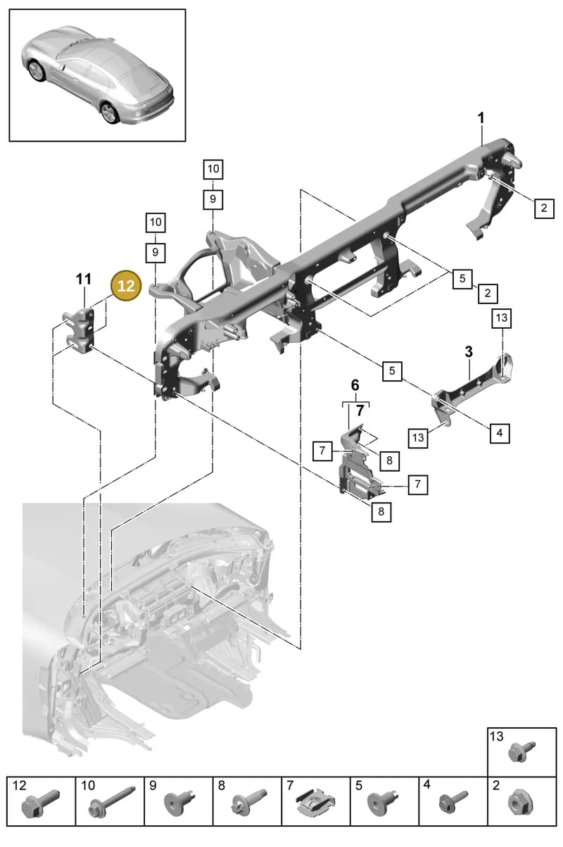 971857531 — Porsche Panamera (2016-2020) diagram p49809020, position 12