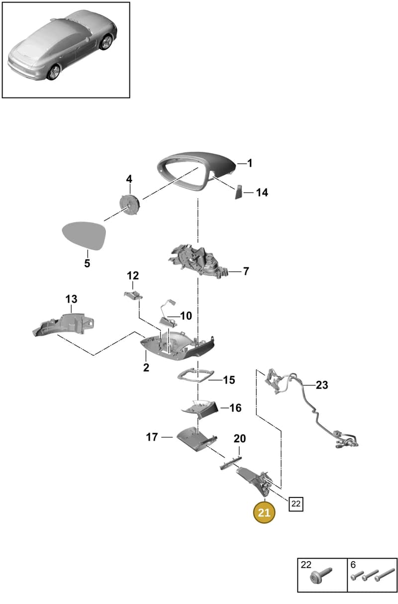 971857540 — Porsche Panamera (2016-2020) diagram p49809050, position 21