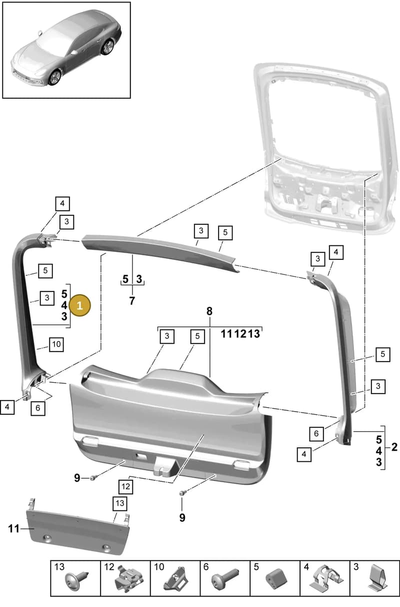 971857551POM5 — Porsche Panamera (2016-2020) diagram p49807060, position 1