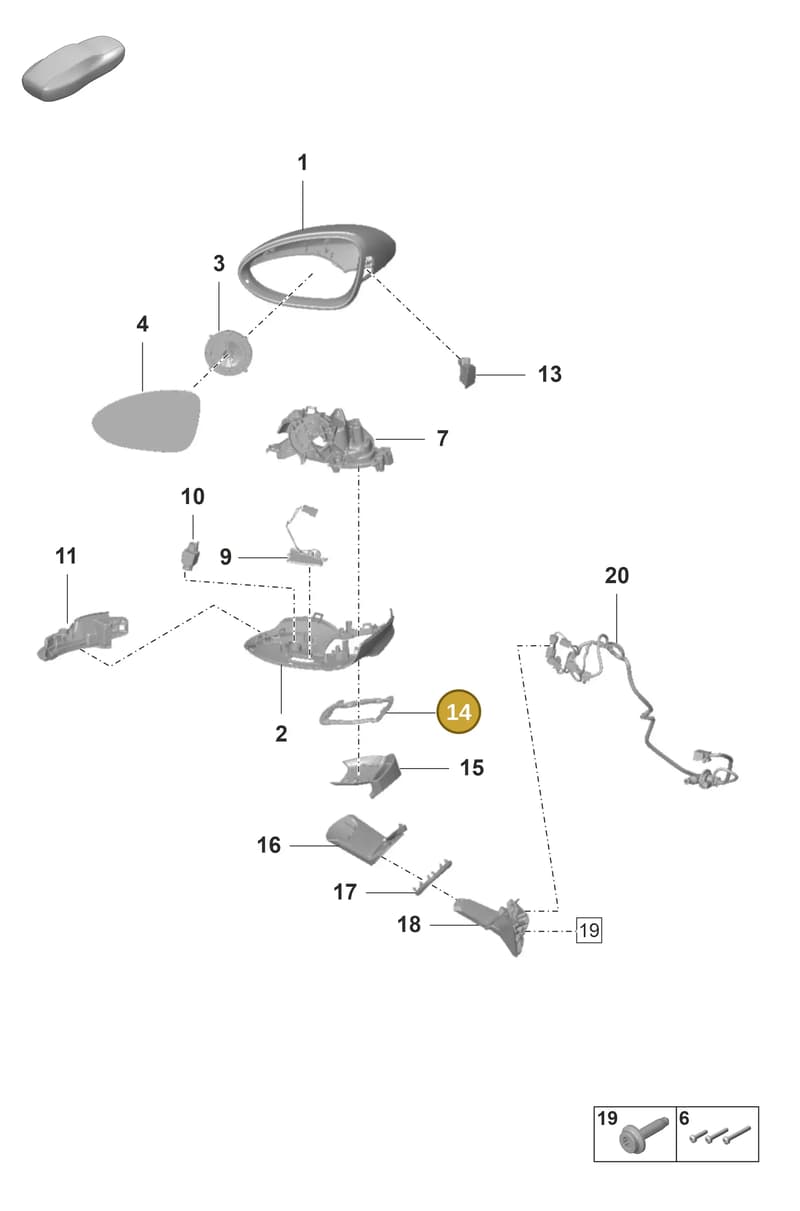 971857556B — Porsche Panamera (2020-2023) diagram p58809500, position 14