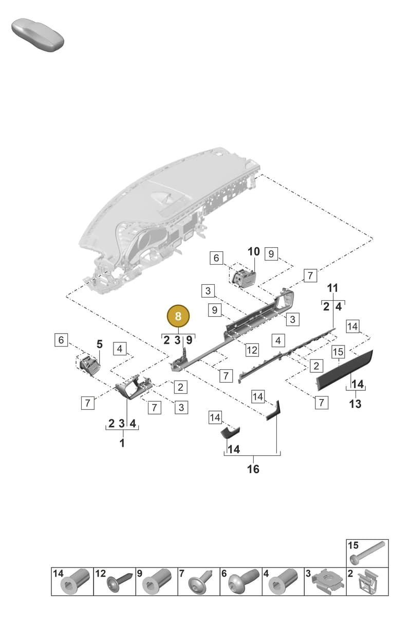 971857716FV08 — Porsche Panamera (2020-2023) diagram p58809100, position 8