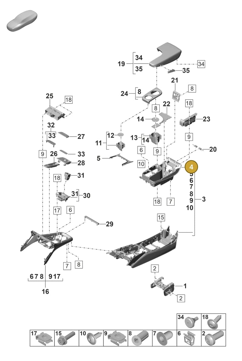 971858021A — Porsche Panamera (2020-2023) diagram p58809250, position 4