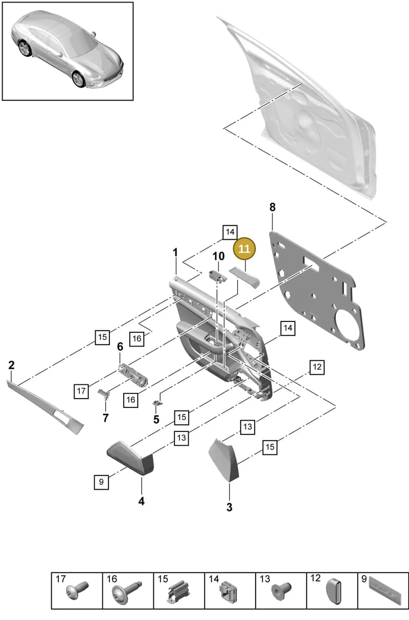 971858165 — Porsche Panamera (2016-2020) diagram p49808020, position 11