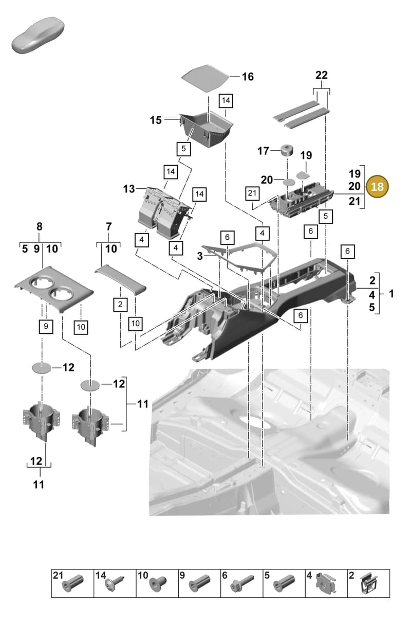 971858329F1E0 — Porsche Panamera (2020-2023) diagram p58809300, position 18