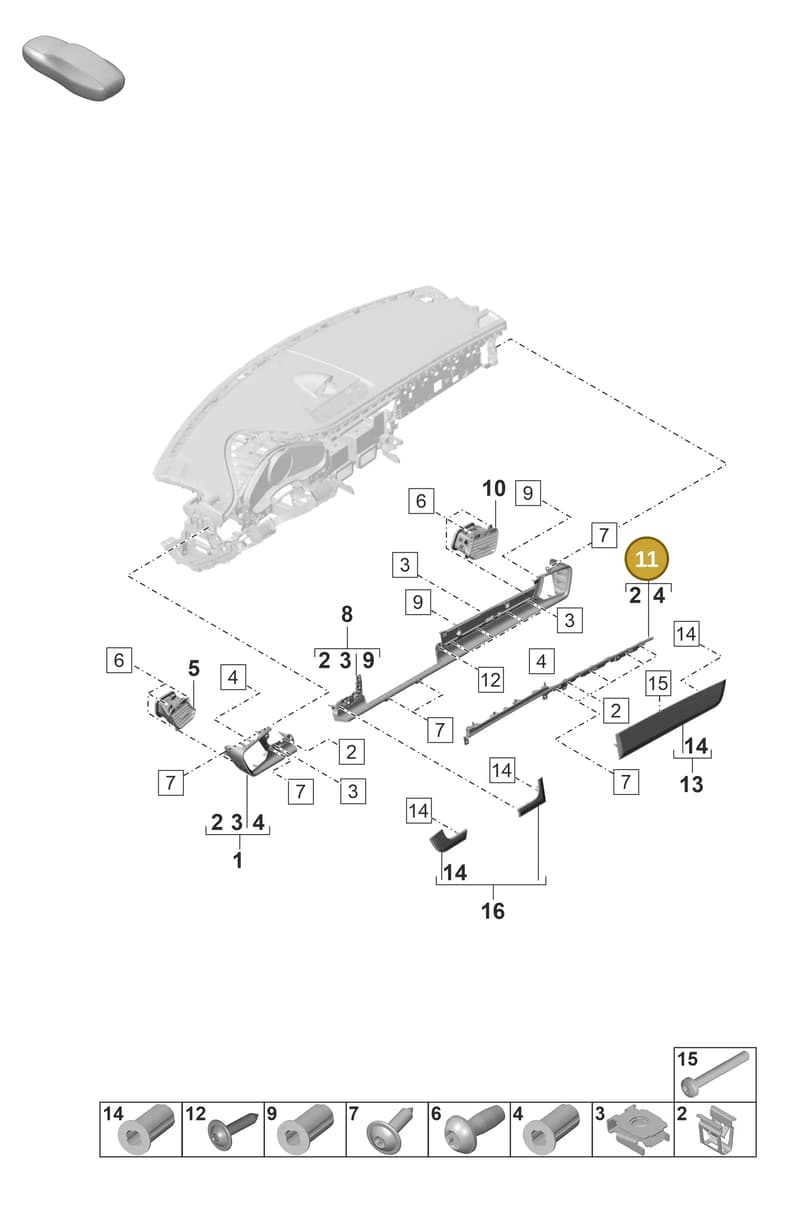 971858860BV08 — Porsche Panamera (2020-2023) diagram p58809100, position 11