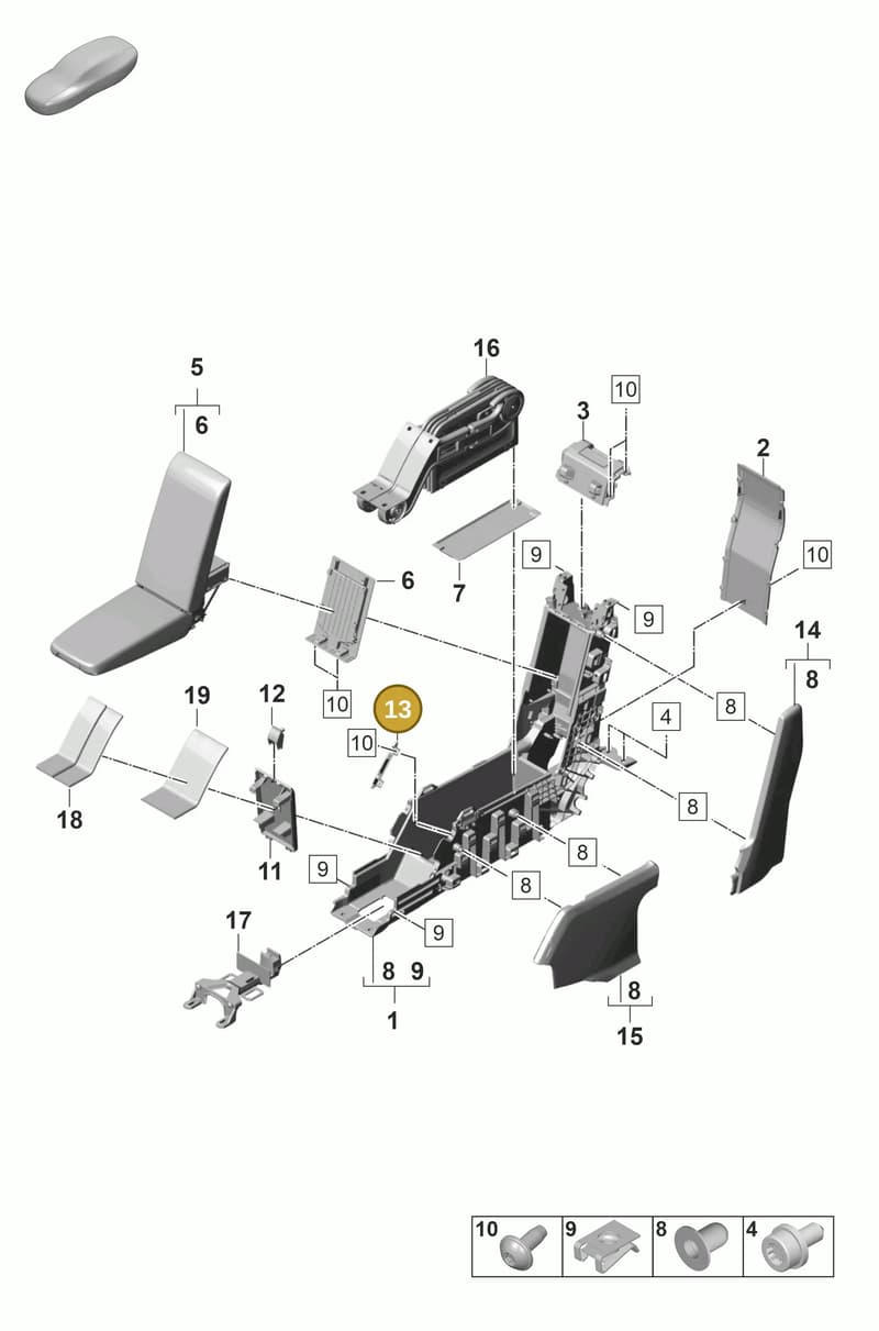 971858987Y — Porsche Panamera (2020-2023) diagram p58809350, position 13
