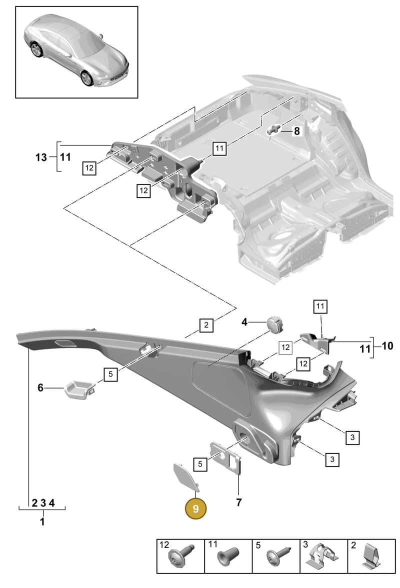971860837 — Porsche Panamera (2016-2020) diagram p49807040, position 9
