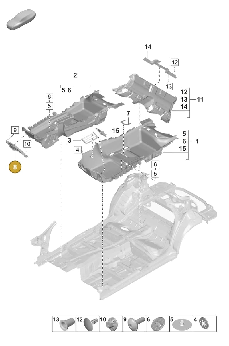 971861411C — Porsche Panamera (2020-2023) diagram p58807100, position 8