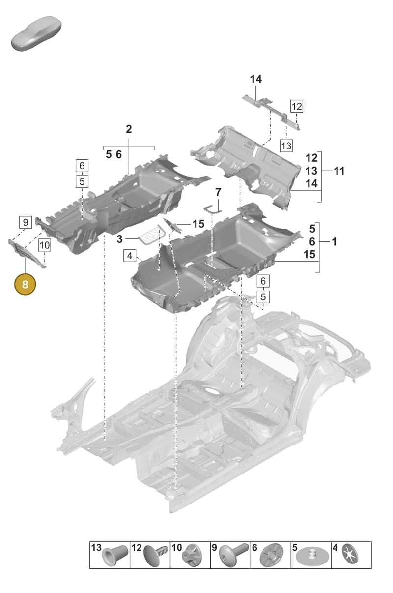 971861411E — Porsche Panamera (2020-2023) diagram p58807110, position 8