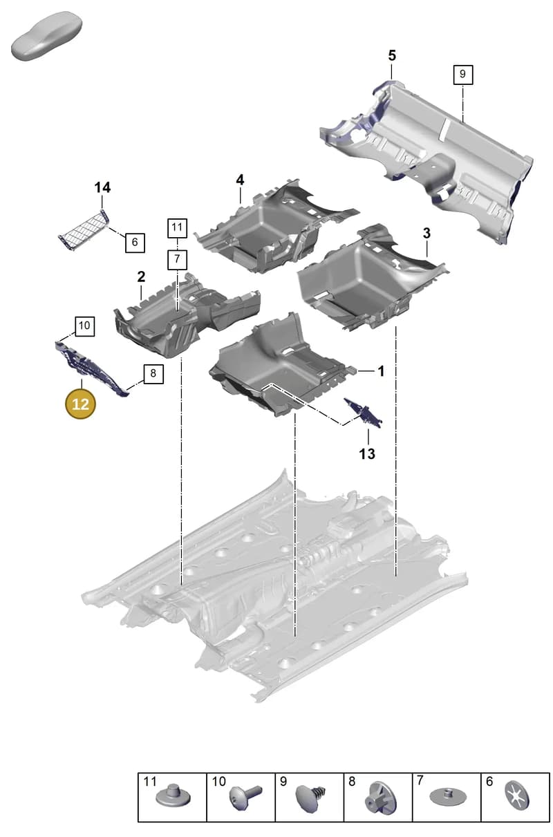 971861411E — Porsche Panamera (2023-2025) diagram p62807100, position 12